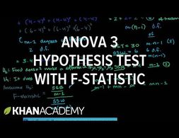 ANOVA 3: Hypothesis test with F-statistic