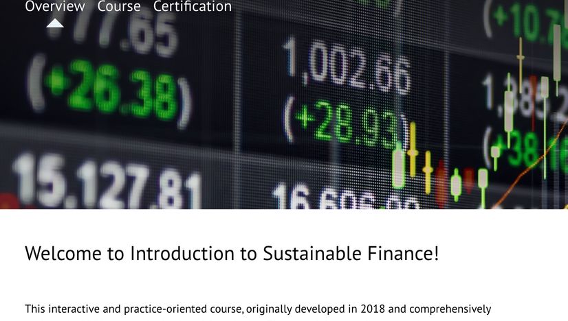 Introduction to Sustainable Finance