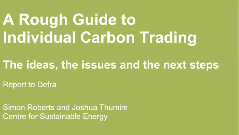 A Rough Guide To Individual Carbon Trading
